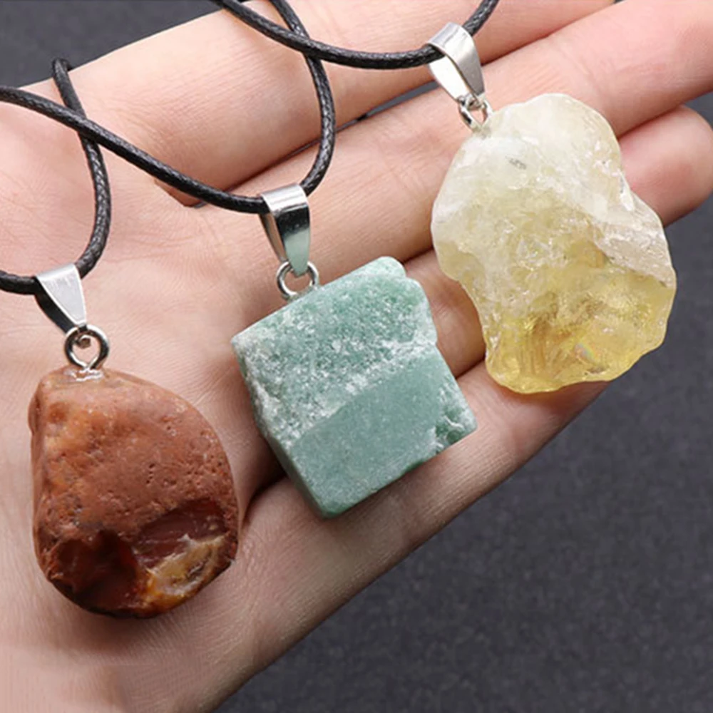 Ожерелье из натурального минерала необработанные камни ювелирные изделия