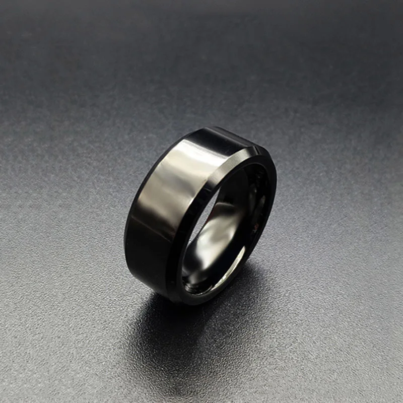 Простой дизайн высокое качество черный серебристый цвет свадебное кольцо