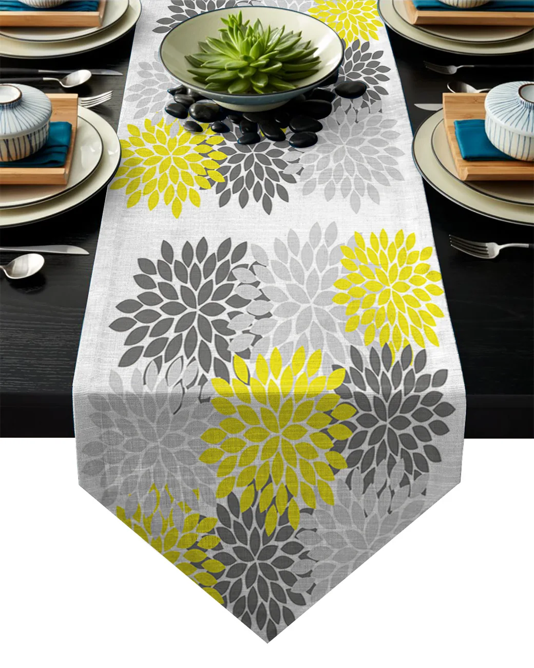 Серые и желтые скатерти Dahlia свадебные винтажные вечерние Длинные для