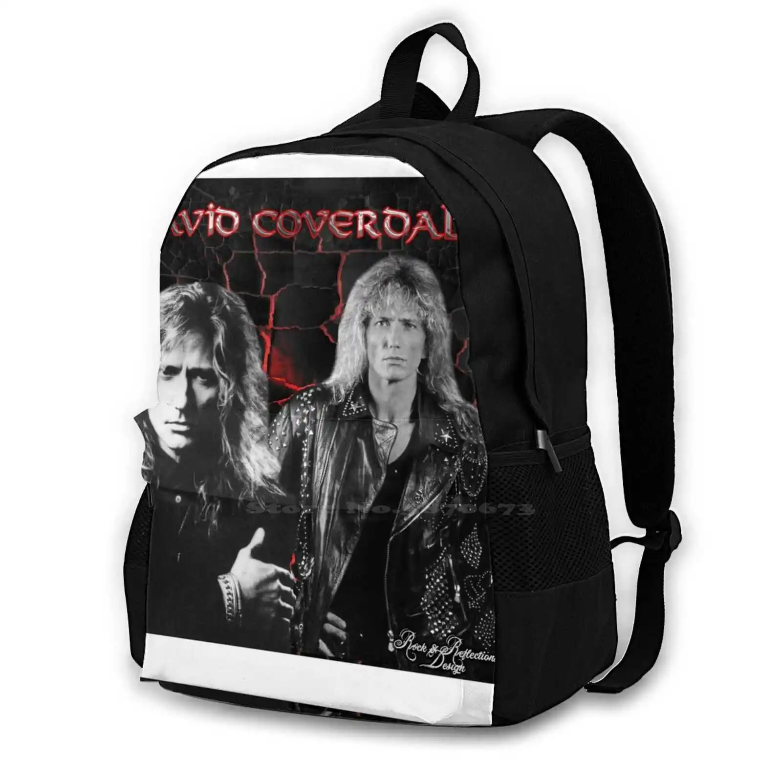 

David Coverdale Teen College Student Backpack Laptop Travel Bags David Coverale Whitesnake 80S Metal N Roll Rockstar