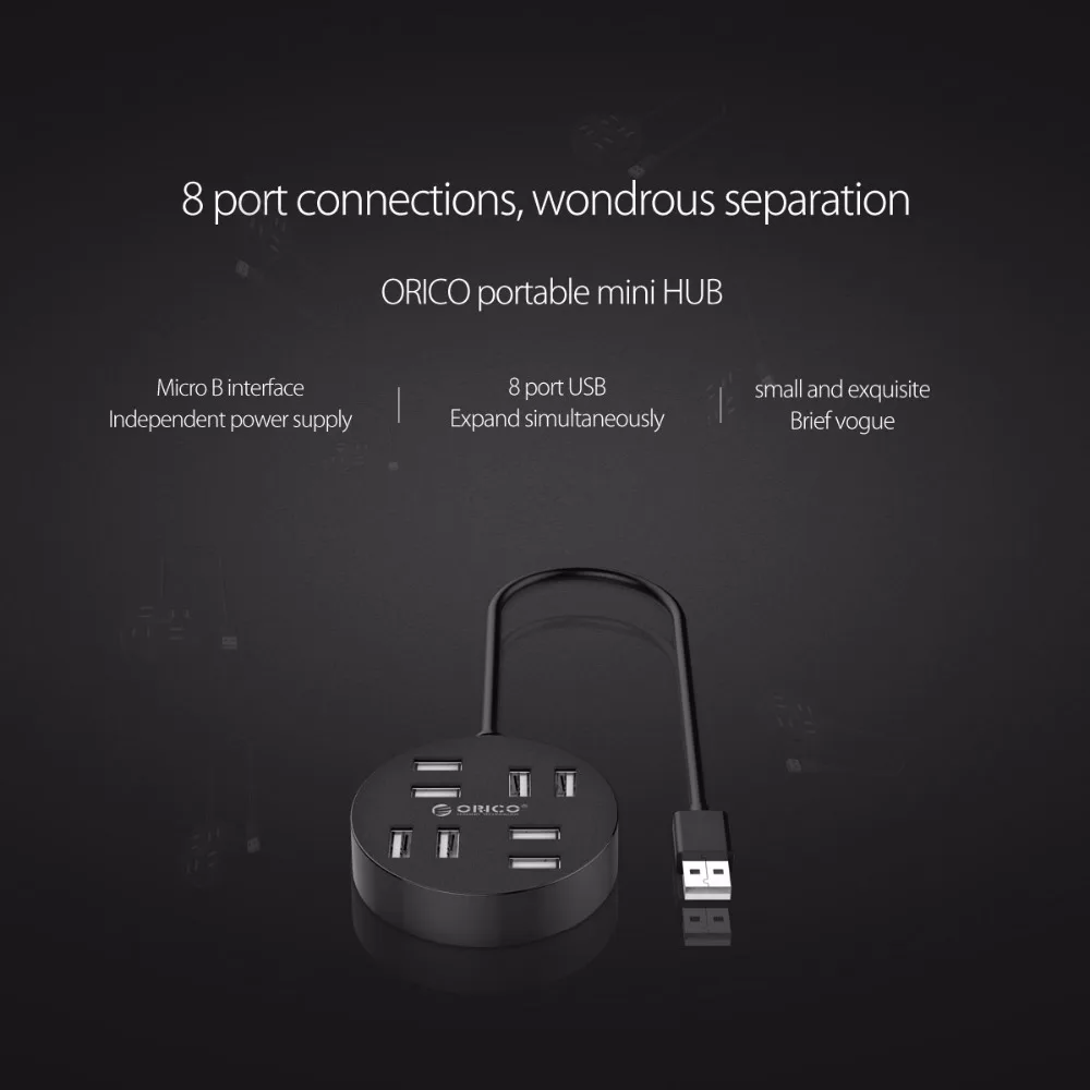 ORICO Мульти 8 портов USB 2 0 концентратор Высокоскоростной мини сплиттер адаптер с