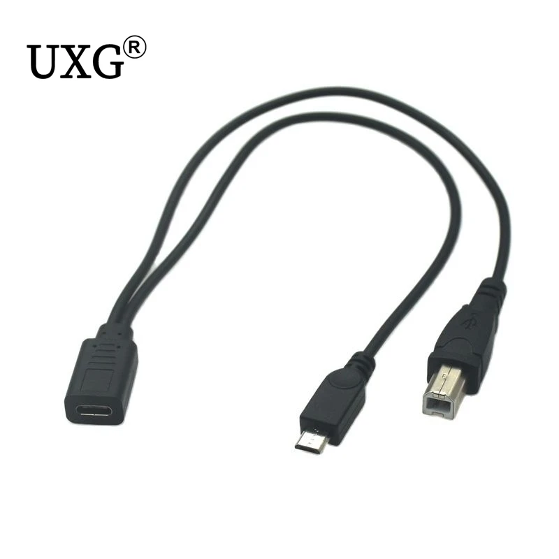 

Кабель-удлинитель для зарядки и передачи данных для мобильного жесткого диска с разъемами Type-c и micro male + B male