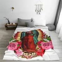 Our Lady Of Guadalupe Virgin Mary Blanket Winter Bedspread Plush Super Soft Cover Fleece Spread Bedding Sofa Bedroom Velvet