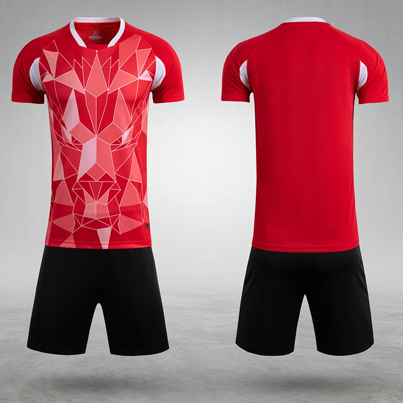 Мужская черная футболка с коротким рукавом красная Футбольная форма для