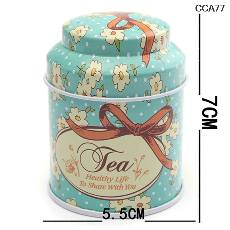 

1 Pcs Flower Design Metal Sugar Coffee Tea Tin Jar Container Candy Sealed Cans Box Random Color