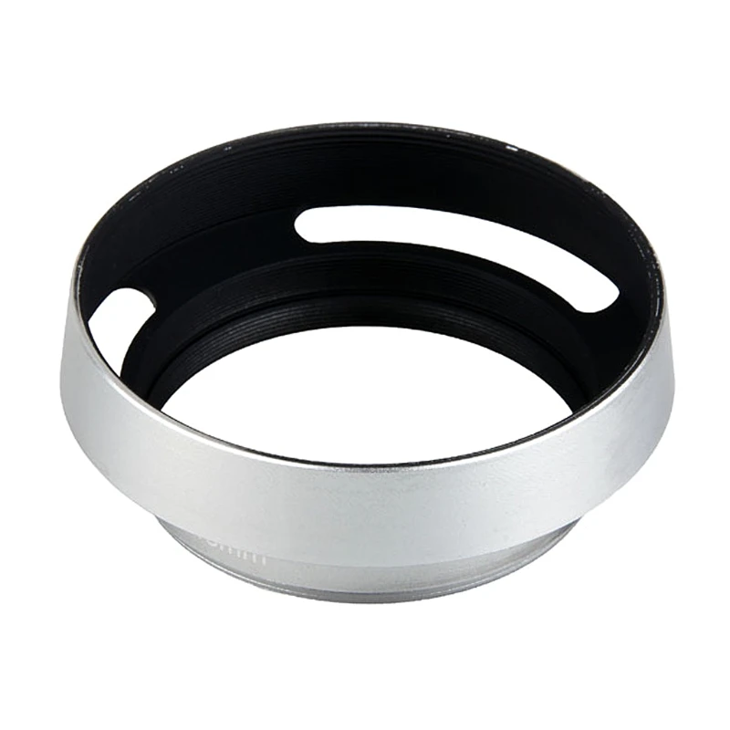 40.5mm Aluminium Silver Lens Oblique Cover Internal Thread Hood For Leica Slr Silver Metal Cutout Lens Hood