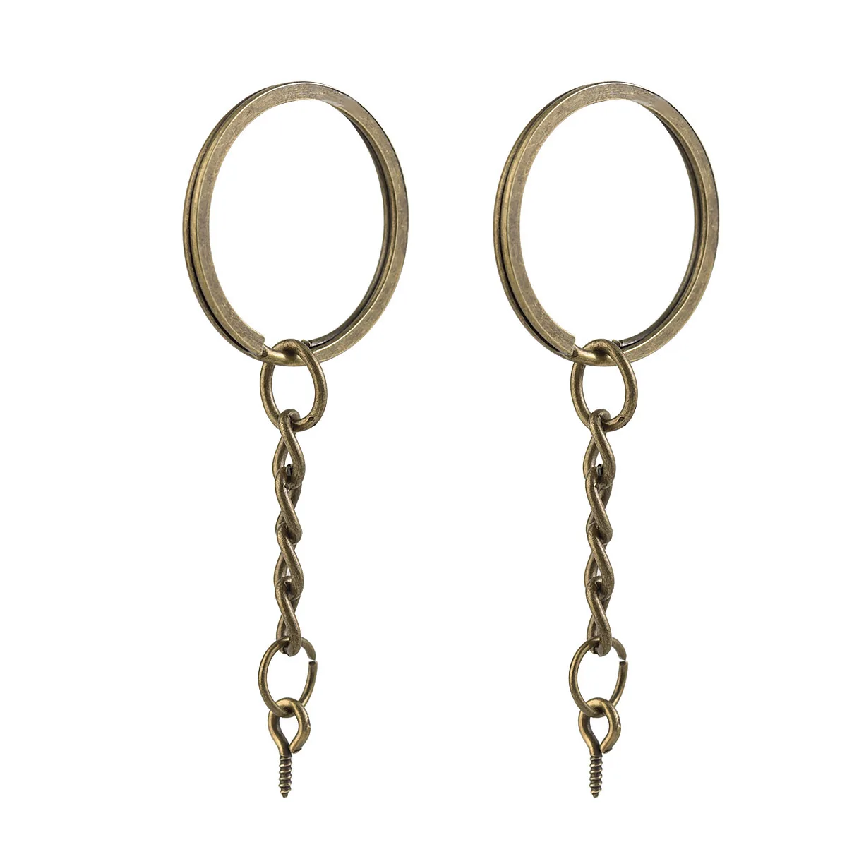 Брелок для ключей с петлей кольцо Бронзовый родиевый цвет под золото комплект из