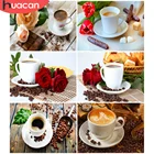 Алмазная живопись HUACAN 5D в виде кофе, вышивка сделай сам, мозаика с цветами, розами, вышивка крестиком, украшение для стен, Алмазное искусство