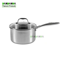 panpanda household new double bottom titanium milk pot thickened single handle uncoated healthy milk pot 16cm18cm