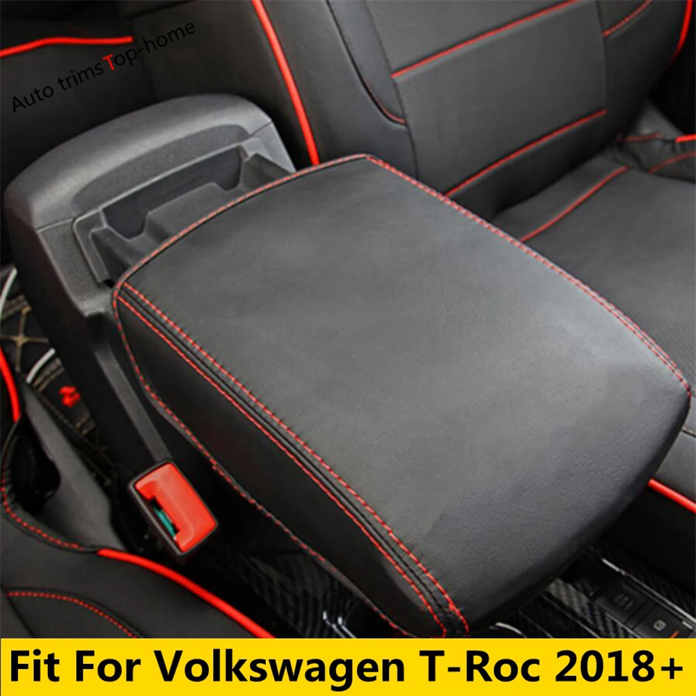 

Car Interior Armrest Box Pad Cover Holster Protective PU Leather For VW Volkswagen T-Roc T Roc 2018 - 2022 Accessories