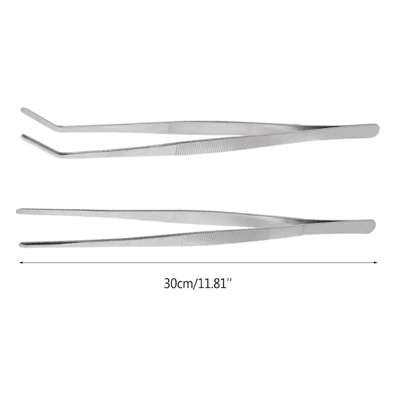 2 Pcs New 30cm Reptile Feeding Tongs Tweezers Clamp Curved Stainless Steel Feeder Clip | Инструменты