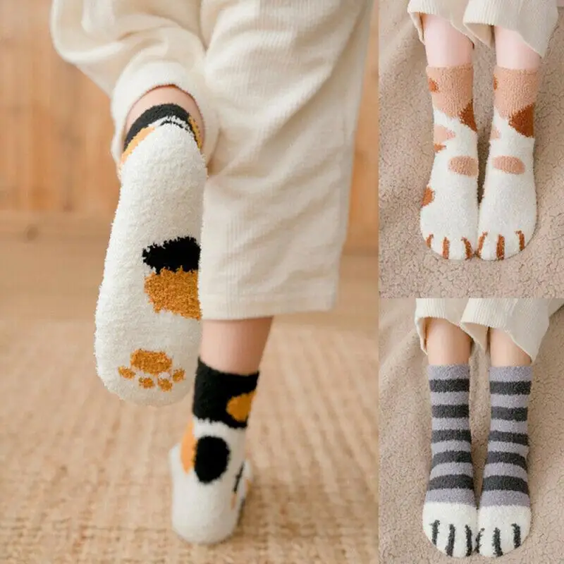 Женские длинные носки Мультяшные креативные модные милые котята женские для