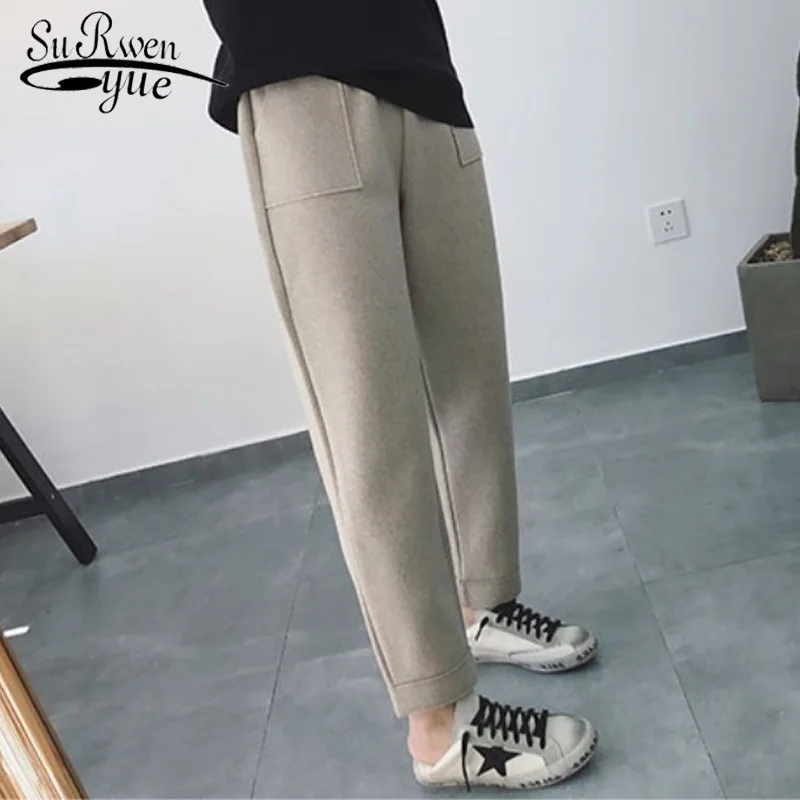 

Женские повседневные брюки с высокой талией, свободные шаровары в Корейском стиле длиной до щиколотки, Джокер, модель 2021 50 на осень и зиму, ...