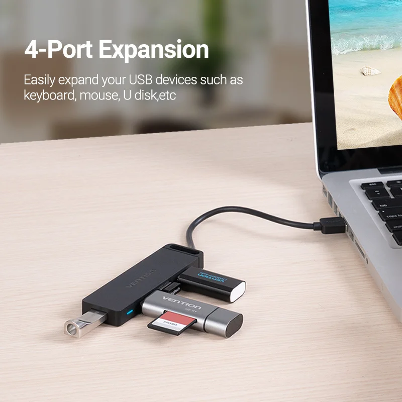 

USB-разветвитель Vention на 4 USB-порта с Micro-зарядкой
