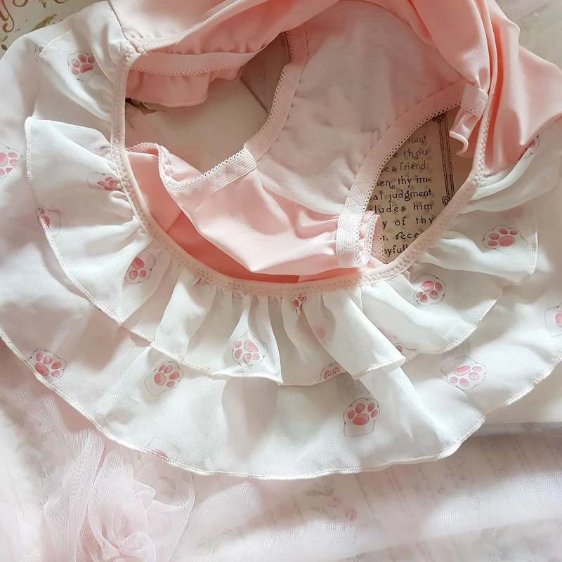 Японское милое Аниме мягкое шифоновое сексуальное нижнее белье с принтом в виде