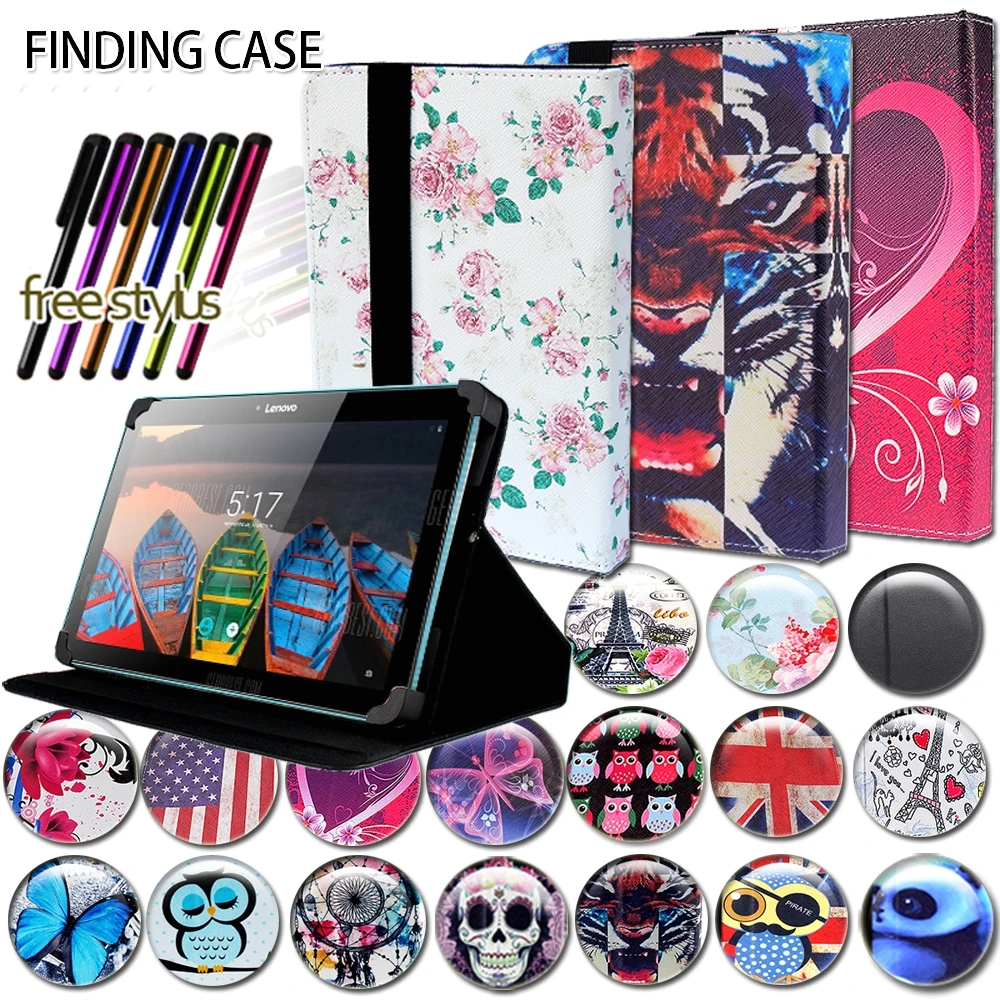 

Shockproof Printing Leather Stand Cover Case for 10inch Lenovo Miix /Yoga Tablet / IdeaPad Anti-Dust Tablet Case+pen