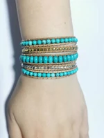 exclusive quality natural stones w metal beads wrap bracelets handmade bohemian vintage statement bracelet bijoux wholesale