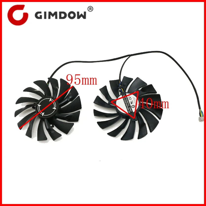 Новый вентилятор для видеокарты PLD10010S12HH 2 шт./лот 4pin 95 мм MSI GTX 1080Ti 1080 GTX1070Ti 1070 GTX1060 |