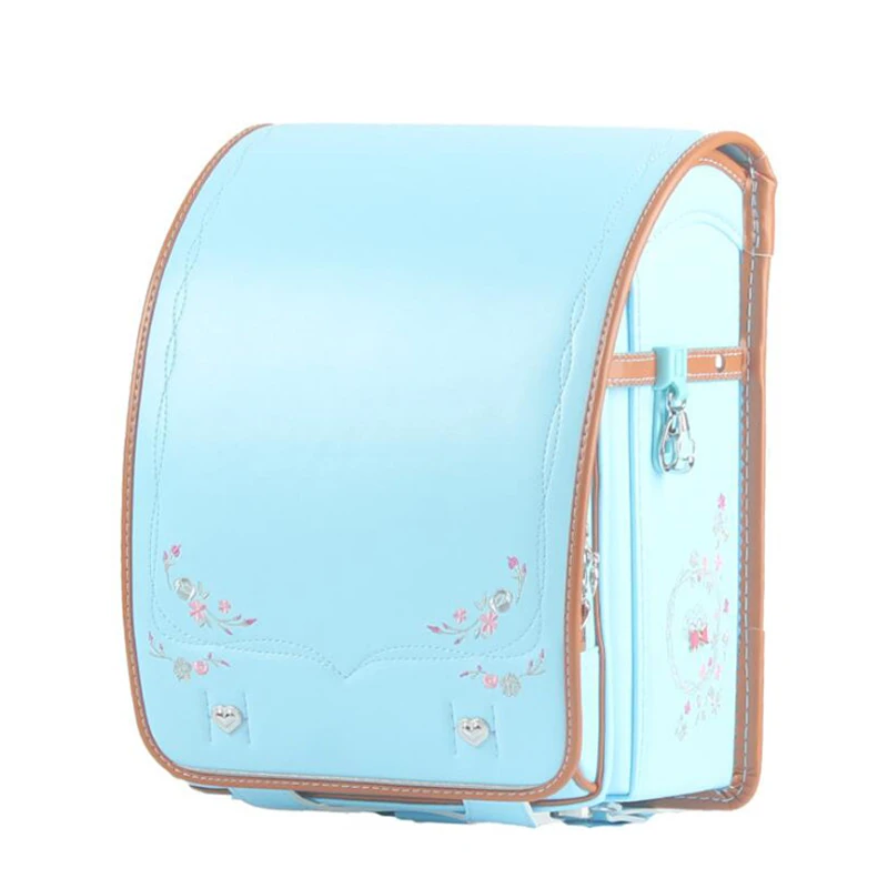 Школьный ранец для девочек, роскошный ортопедический рюкзак с вышивкой в японском стиле, Детские портфели из искусственной кожи для началь...