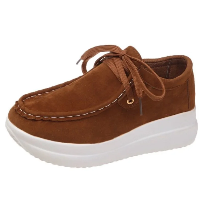 

2021 Women's Casual Shoes Spring and Autumn Women's Shoes Large Size Thick-soled Sports Shoes National Style Large Size 35-43