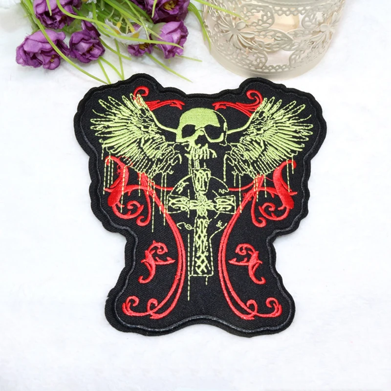 20 шт./лот Сделай Сам панк рок одежда патч патчи для одежды Череп железо на вышитые