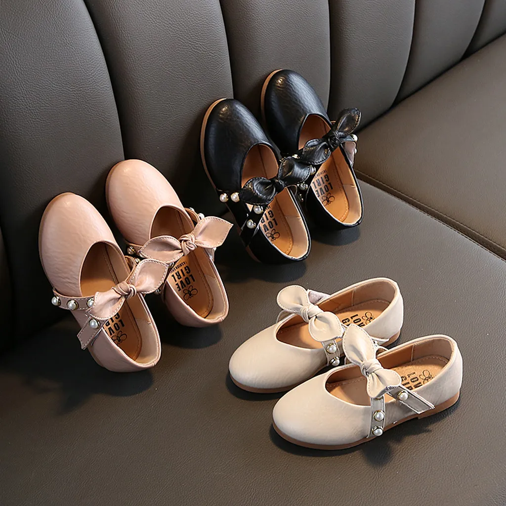 Детская обувь для маленьких девочек туфли принцессы с бабочкой и жемчугом