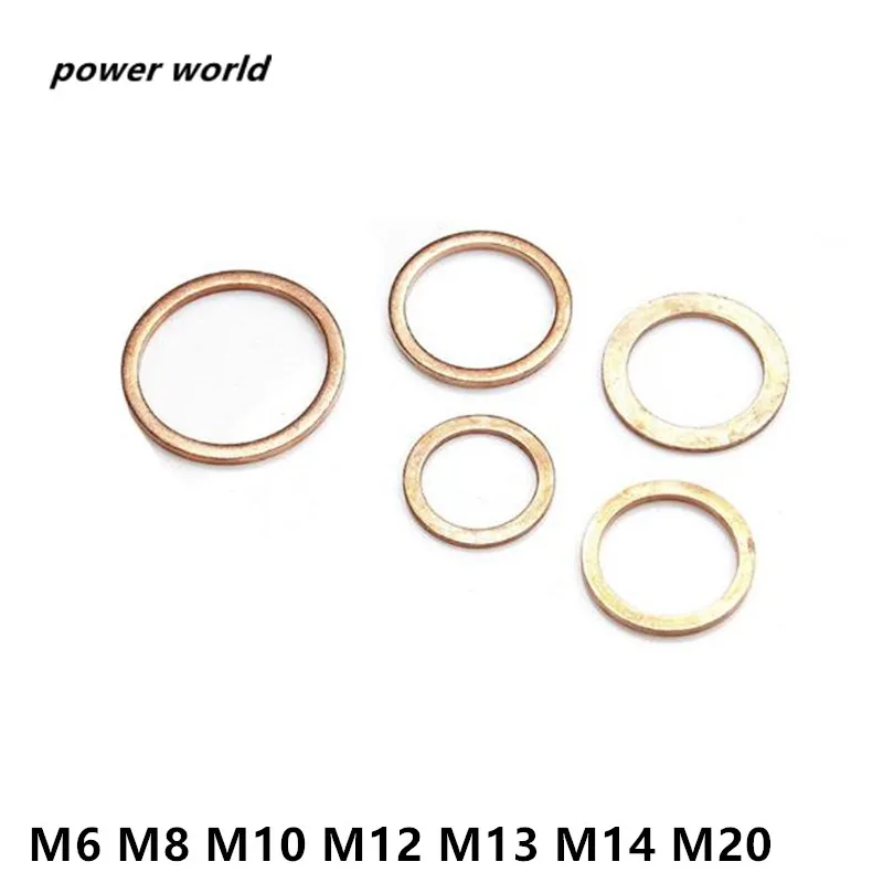 

M6 M8 M10 M12 M13 M14 M20 DIN7603 медная шайба, шайба для лодки, плоское уплотнительное кольцо, фитинг