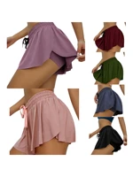 women simple style sports skort female solid color casual elastic high waist oversize skirt with built in slip shorts s xxxxxl