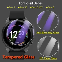 5pcs screen protector for fossil gen 6 5 5e lte 42mm 44mm smartwatch 2 5d clear anti blue ray tempered glass protective film