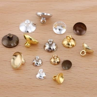 30pcspack 6810mm copper end bead caps pendant charms connectors bail caps round beads diy jewelry making findings wholesale