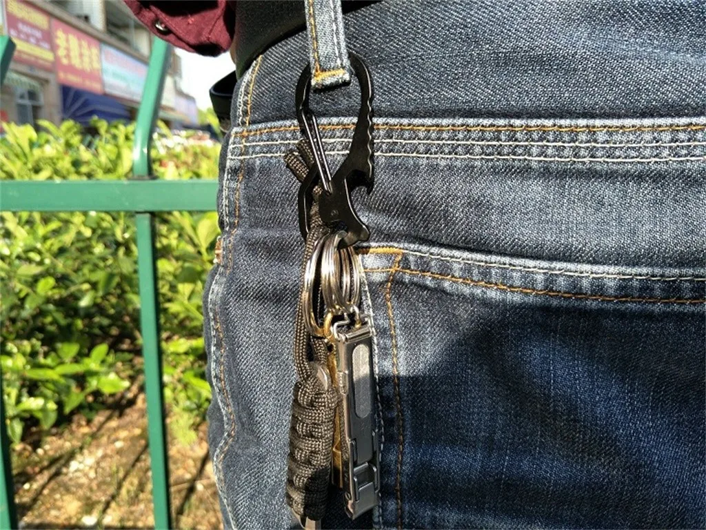 1PC Stainless Steel Survival Multi Tools Carabiner Keychain Outdoor Camping Climbing Snap Clip Lock Buckle Hook Fishing Tool | Спорт и