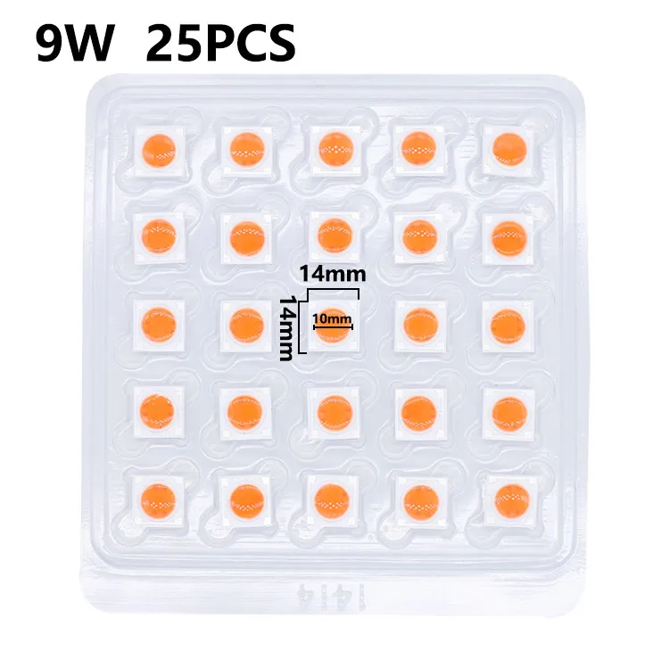 9W 220V 25pcs 25 шт., 3 Вт, 5 Вт, 7 Вт, 9 Вт, подключение, AC220V, керамическая лампа для роста растений, диодный светильник, светильник для растений, растительный цветок, суккуленты - Испускаемый цвет: 9W 220V 25pcs