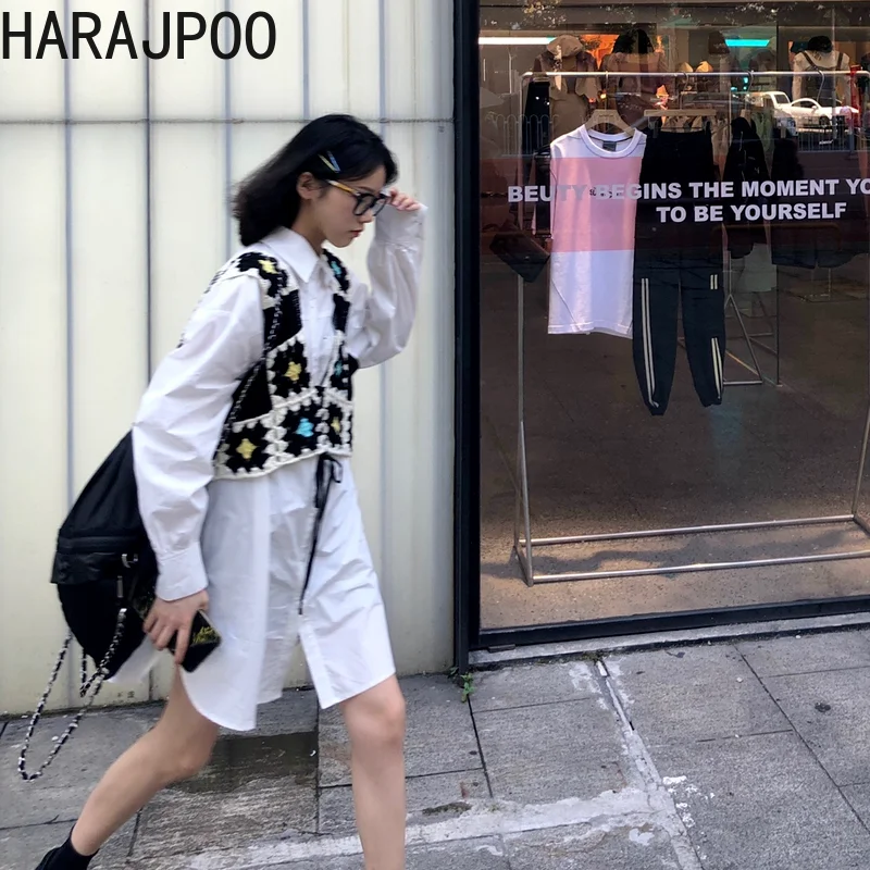 

Женский трикотажный жилет Harajpoo, винтажный жилет без рукавов, вязаный крючком, в Корейском стиле, весна-осень 2021