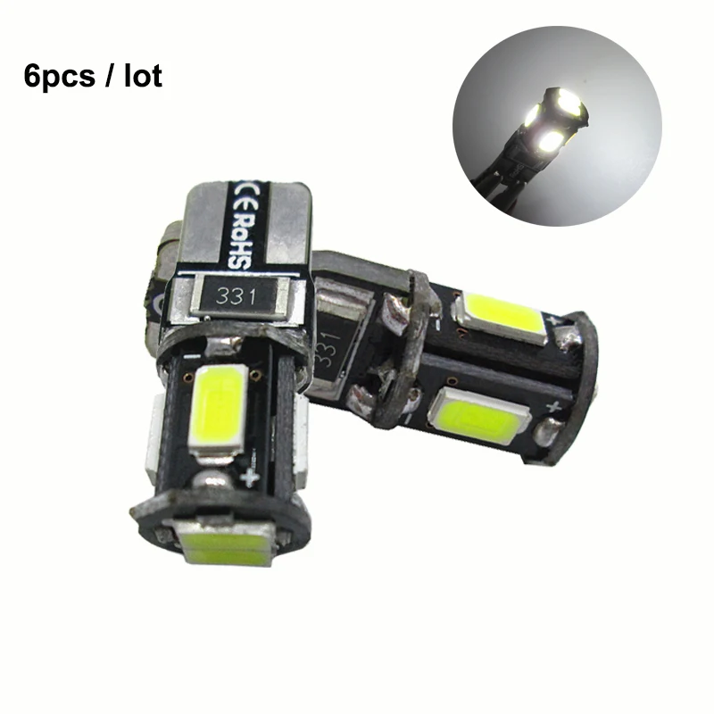Автомобильный T10 5630 6SMD светодиодный светильник чип 174 168 W5W световой индикатор