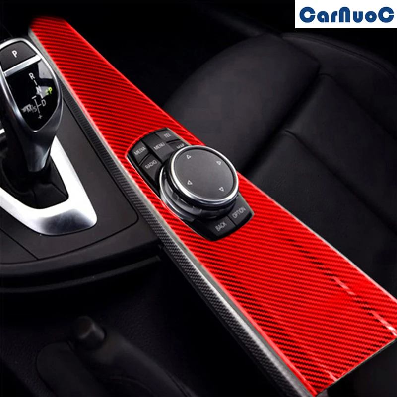 

Для BMW F30 2013-2019 Автомобильная панель передач Красная отделка Обложка Наклейка из углеродного волокна стикер аксессуары для стайлинга