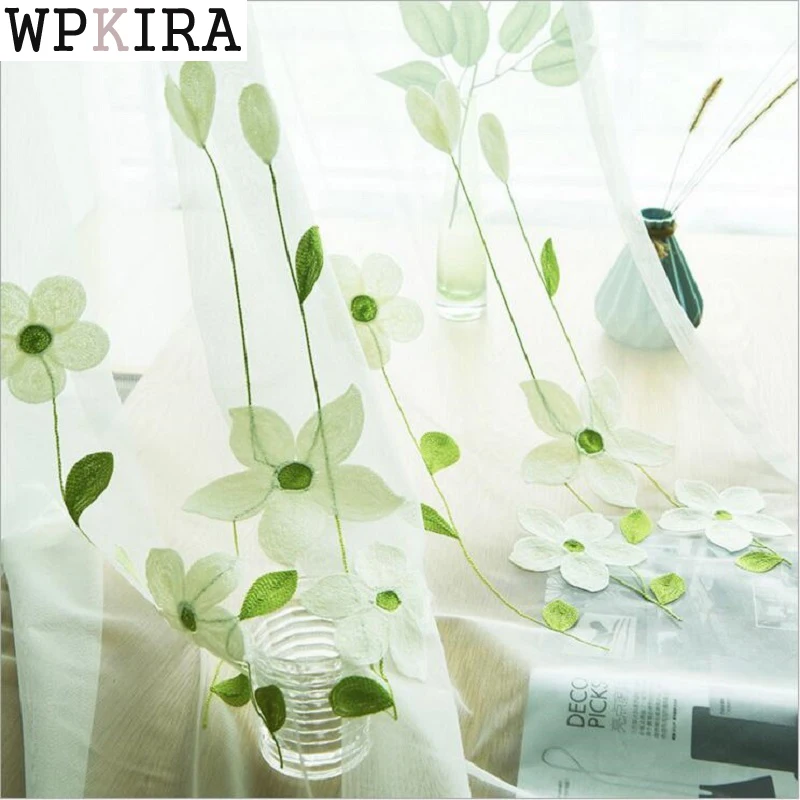 Оконные шторы с прозрачной вышивкой в Корейском стиле роскошные кружевные