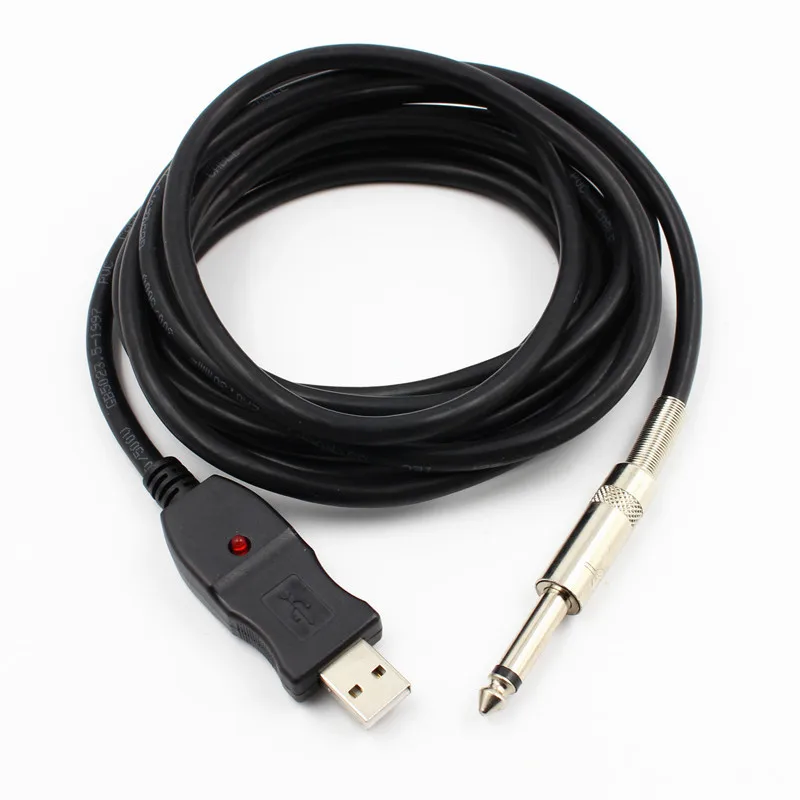 3M Guitar Bass 1/4'' USB TO 6.3mm Jack Link Connection Instrument Cable new