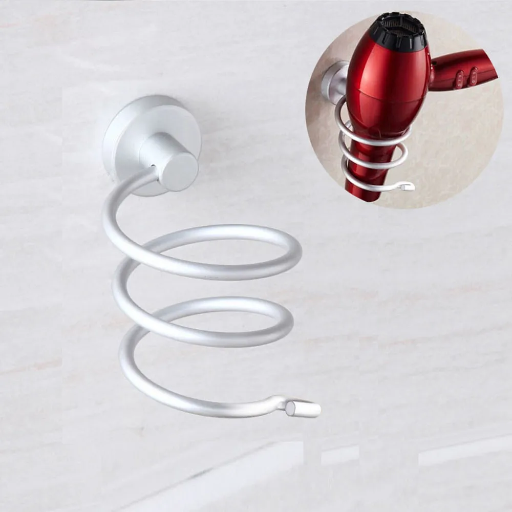 

Space Aluminum Hair Dryer Holder Wall Mounted Rack Shelf Hairdryer Storage Holder Bathroom Accessories Banyo Aksesuarlari 3