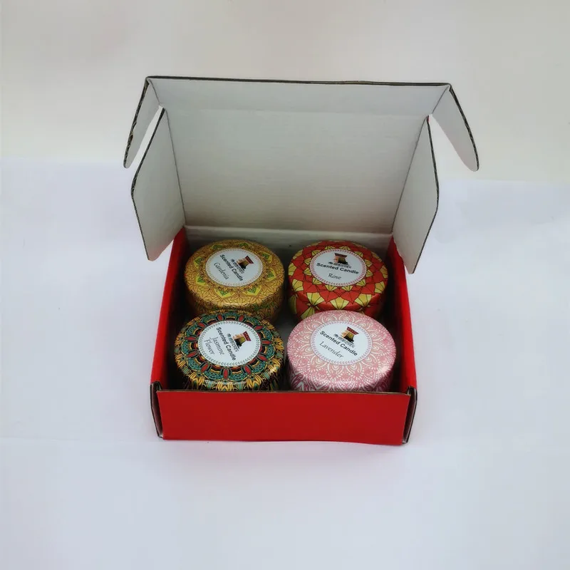 Жестяная Банка бездымный чистый растительный воск Ароматизированная свеча