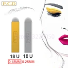 Лезвия Tebori для микроблейдинга, 50 шт., иглы для татуажа бровей, Pcd жесткий 18U для микроблейдинга, ручка для вышивки, макияж