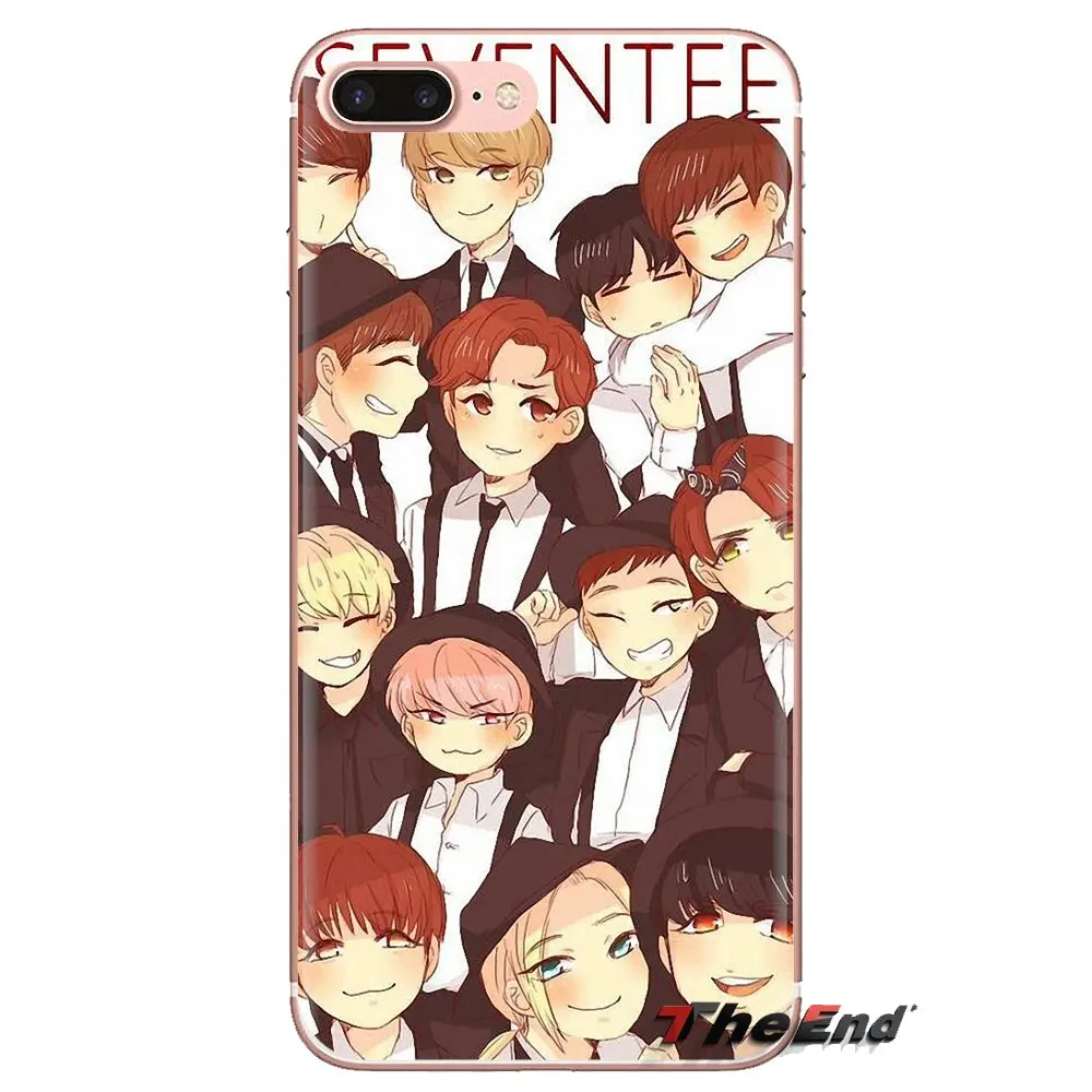 Transparent Soft Cases Covers For iPod Touch Apple iPhone 4 4S 5 5S SE 5C 6 6S 7 8 X XR XS Plus MAX KPop Seventeen Logo |