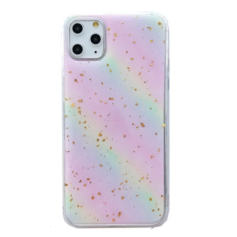 Gold foil rainbow phone case for iPhone11 X XS XR XSMax 8 7 6 6S PluS all-inclusive soft shell drop protection cover |