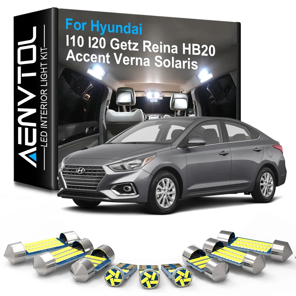 Светодиодные внутренние фары AENVTOL Canbus светодиодный Hyundai I10 I20 Getz Click Reina HB20 Accent Verna