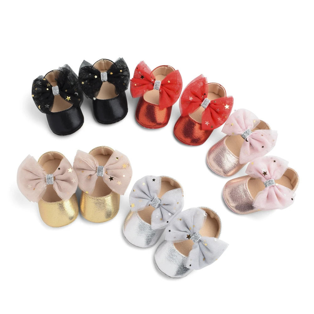 

PatPat Baby / Toddler Girl Stars Decor Bowknot Solid Prewalker Shoes