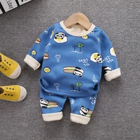 boys sleepwear clothes sets autumn winter children thick velvet tops pants 2pcs pajamas for baby kids home wear clothing toddler