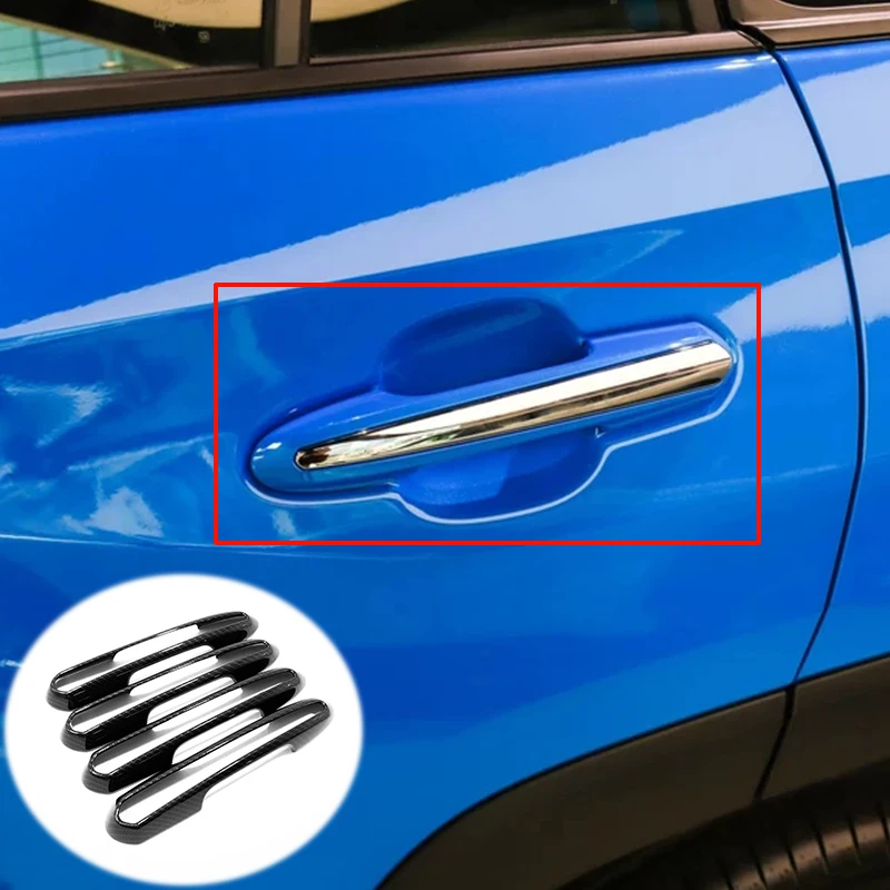 

For Toyota RAV4 2019 ABS Carbon fibre Car door protector Handle Decoration Cover Trim Sticker Car Styling accessories 4pcs