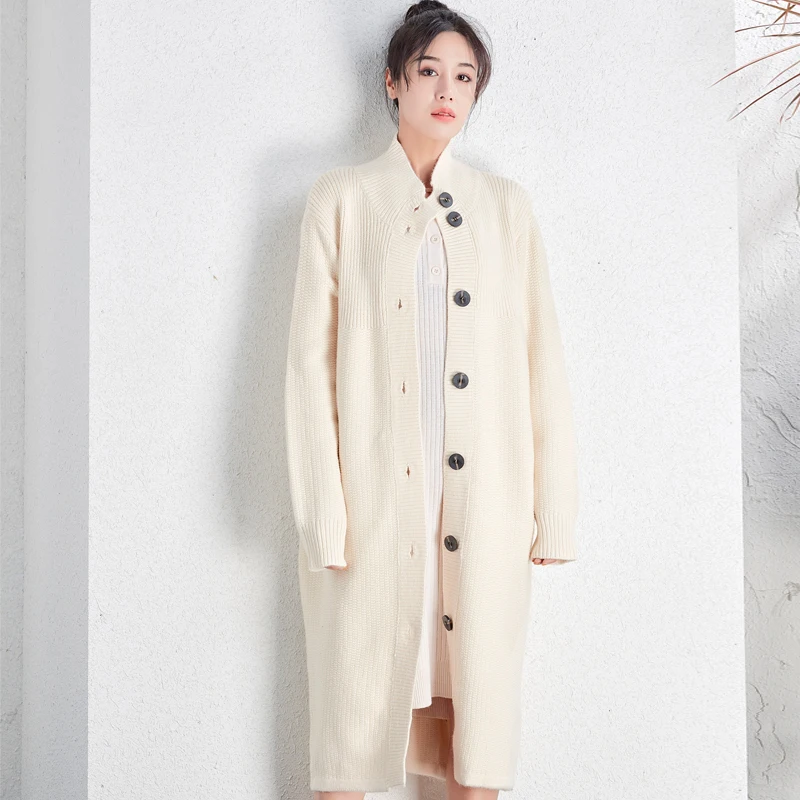 Winter sweater women's new loose casual long trend Korean solid color simple personality fashion large size cardigan jacket 546 |