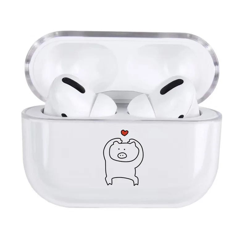 Чехол-накладка для наушников Apple Airpods Pro/2/1 прозрачный жесткий | Электроника