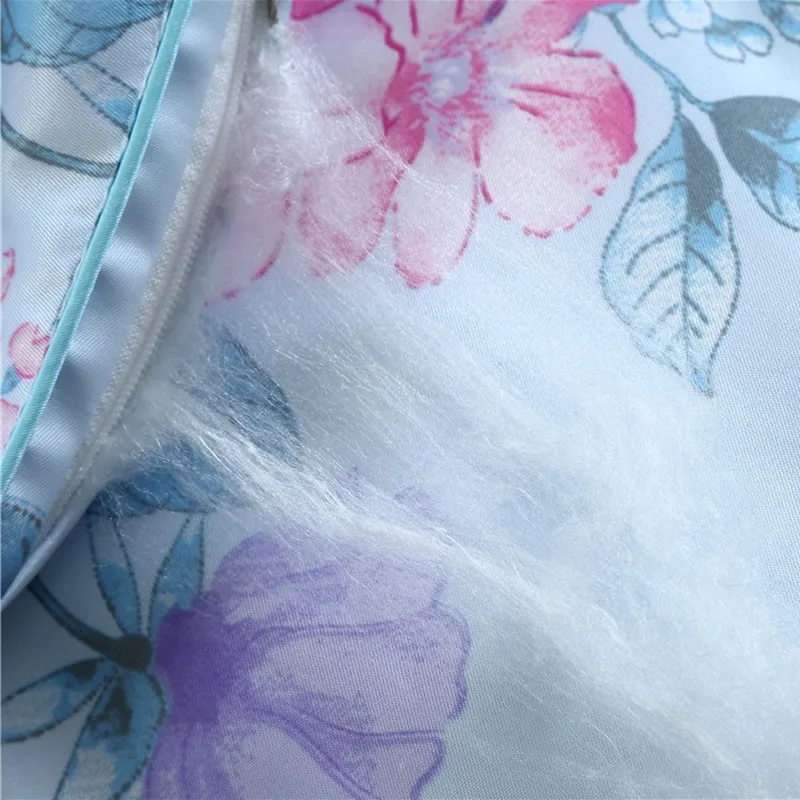 

Luxury 100% Mulberry Silk Blanket Spring and Autumn Warm and Soft Patchwork Quilt Double Complete Queen Large Flower Quilt