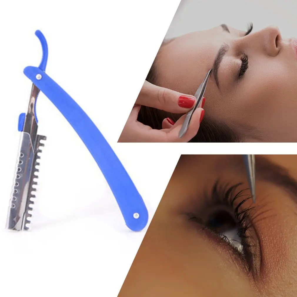 

10 Pcs Eyebrow Blade Holder Eyebrow Folding Tool Holder Folding Eyebrow Knife Eyebrow Trimming Tools Random Color